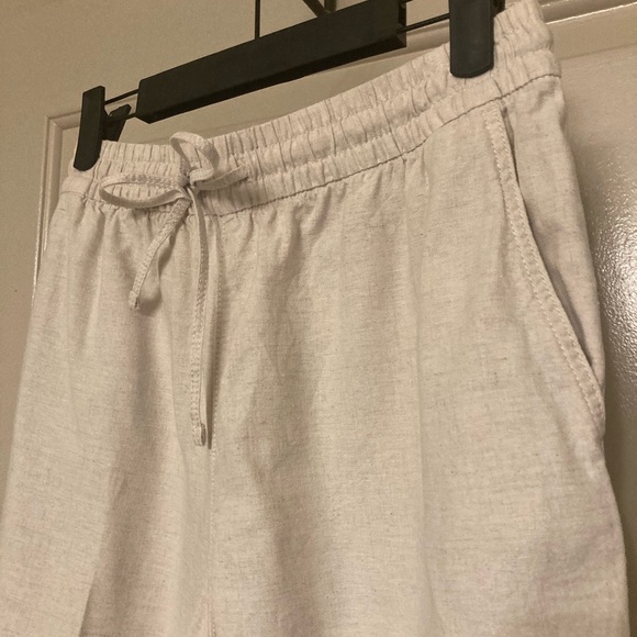 H&M linen blend tan slacks, size small - Picture 2 of 6